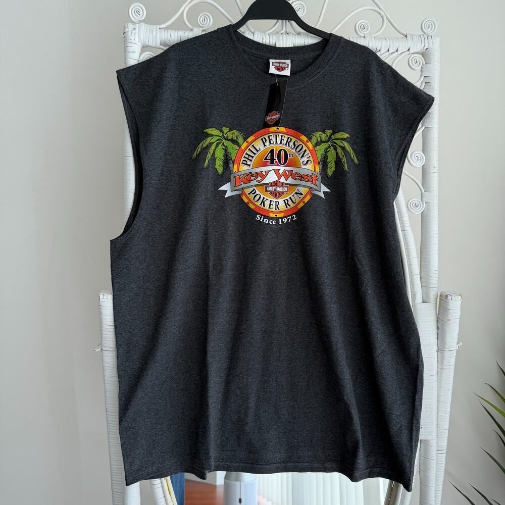 Harley Davidson Shirt Mens 3XL Key West Poker Run 40th Anniversary Muscle TankPo